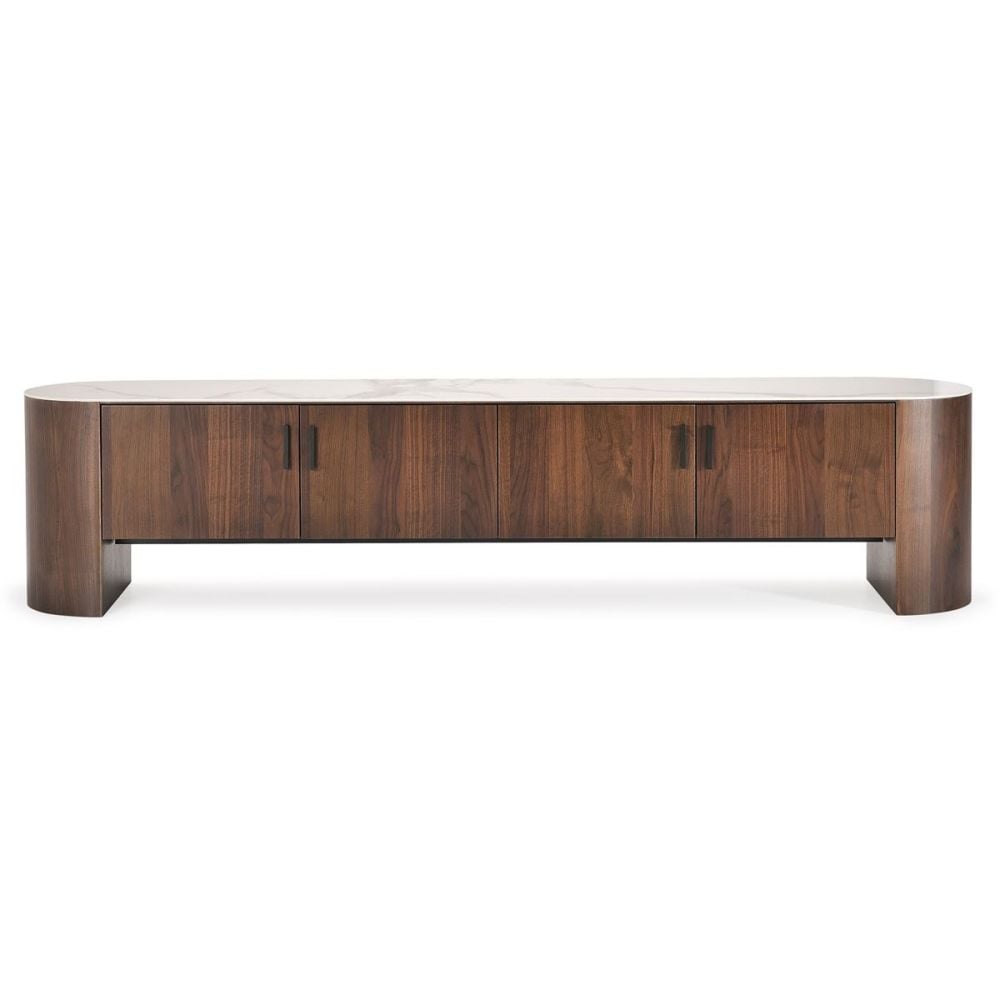 Como 4 Door Entertainment Unit - Walnut