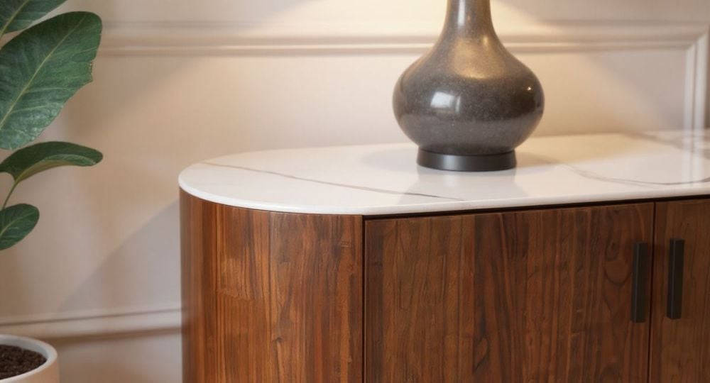 Como 4 Door Entertainment Unit - Walnut