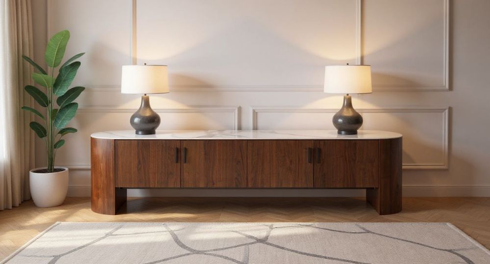 Como 4 Door Entertainment Unit - Walnut
