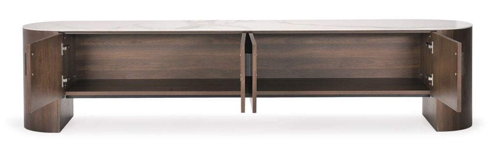 Como 4 Door Entertainment Unit - Walnut