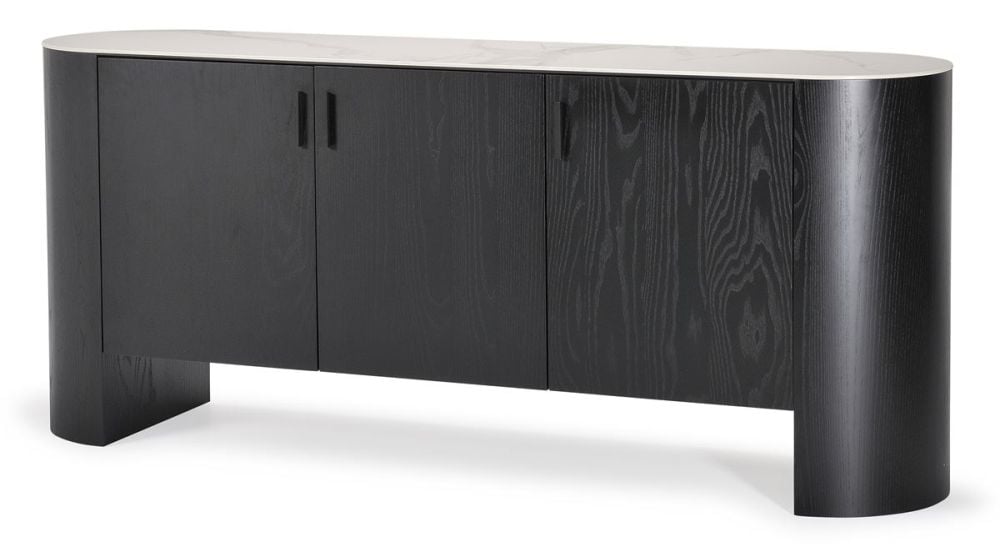 Como 3 Door Buffet - Black