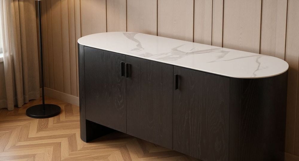 Como 3 Door Buffet - Black