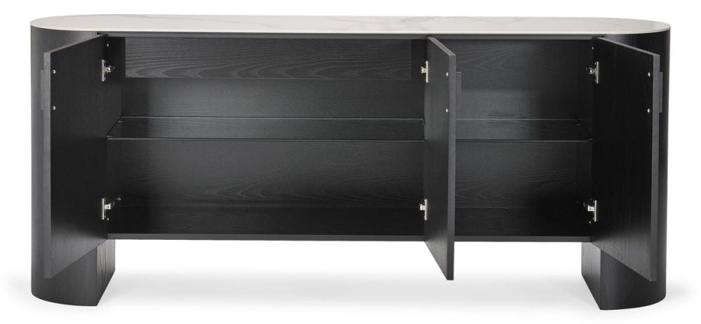 Como 3 Door Buffet - Black