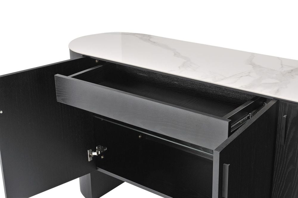 Como 3 Door Buffet - Black