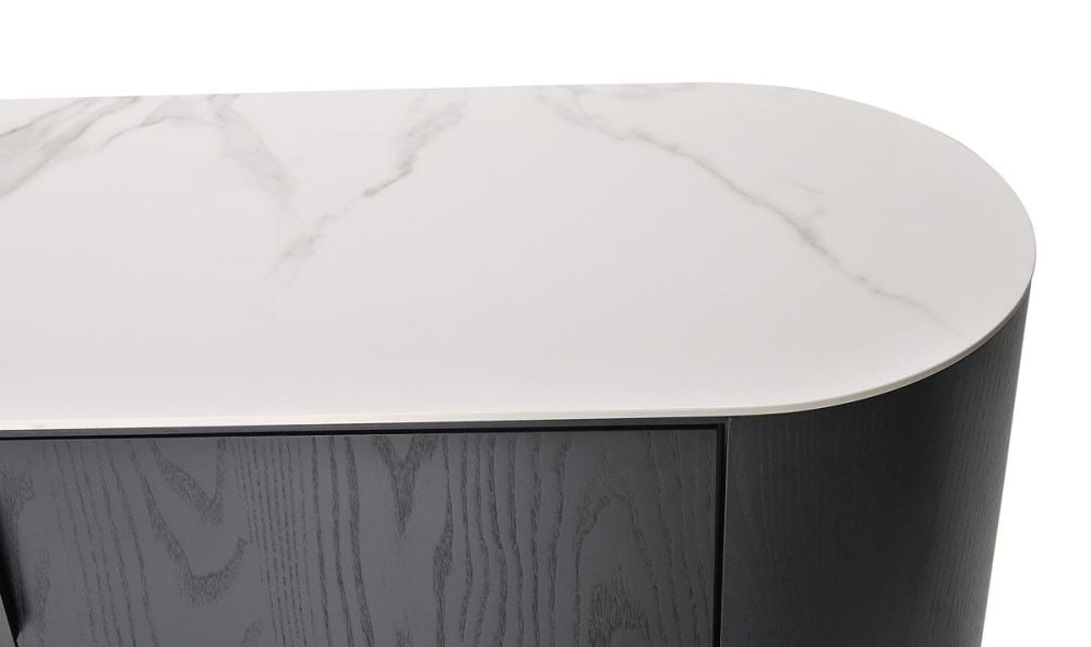 Como 3 Door Buffet - Black