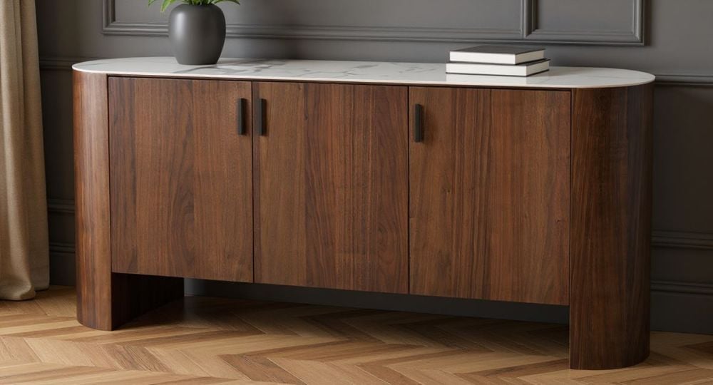 Como 3 Door Buffet - Walnut