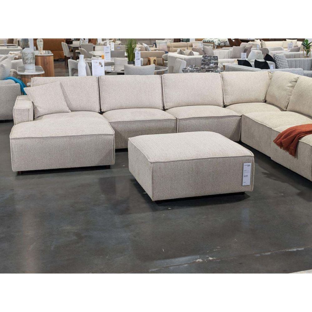 Solano 6 Seater Corner Lounge With LAF Chaise - Cobblestone Fabric