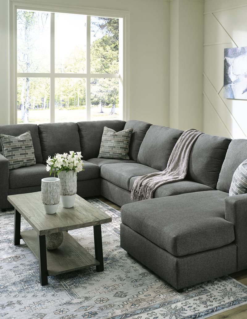 Edenfield 6 Seater RAF Chaise Corner Suite - Charcoal