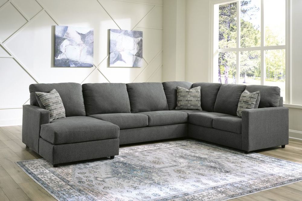 Edenfield 6 Seater Chaise Corner Suite - Charcoal