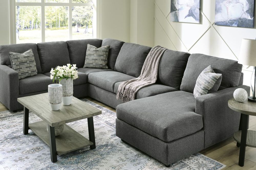 Edenfield 6 Seater RAF Chaise Corner Suite - Charcoal