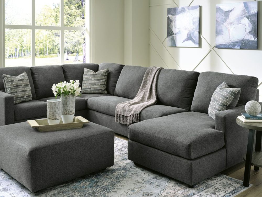 Edenfield 6 Seater Chaise Corner Suite - Charcoal