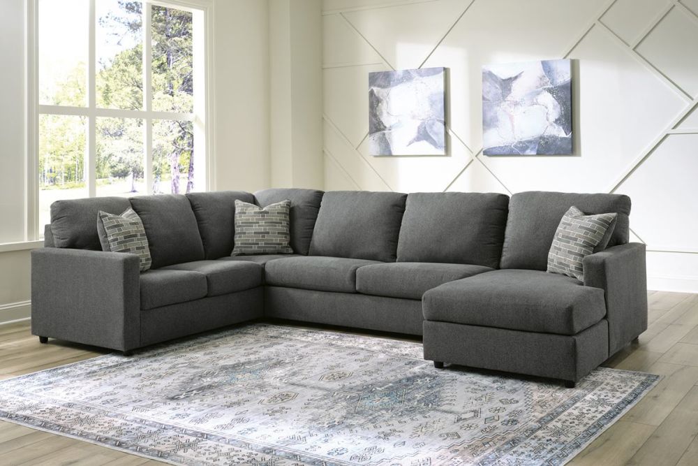 Edenfield 6 Seater Chaise Corner Suite - Charcoal