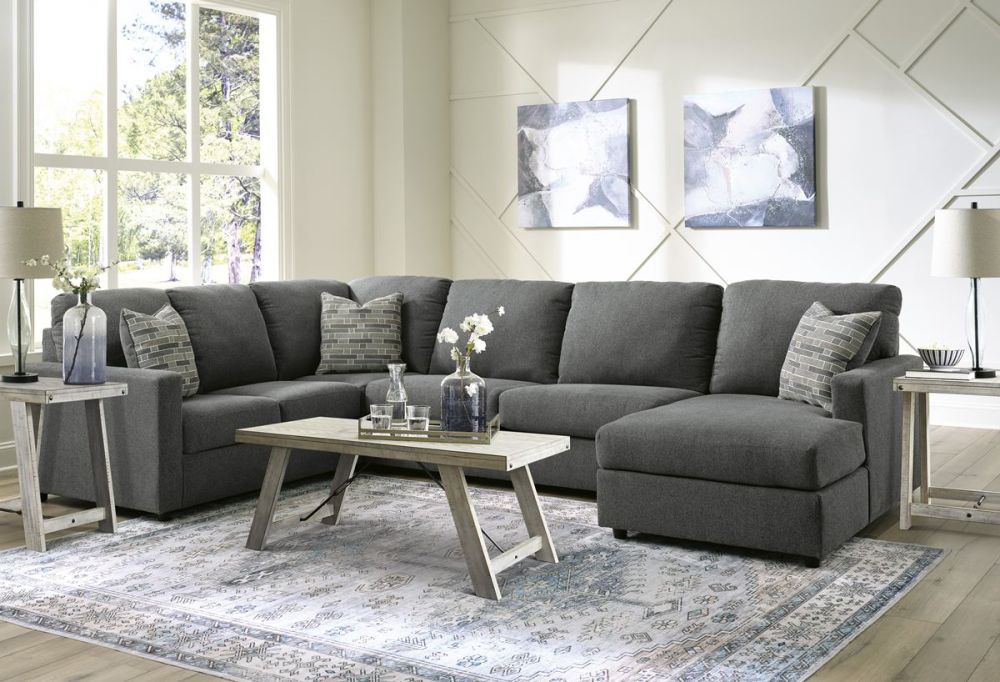 Edenfield 6 Seater RAF Chaise Corner Suite - Charcoal