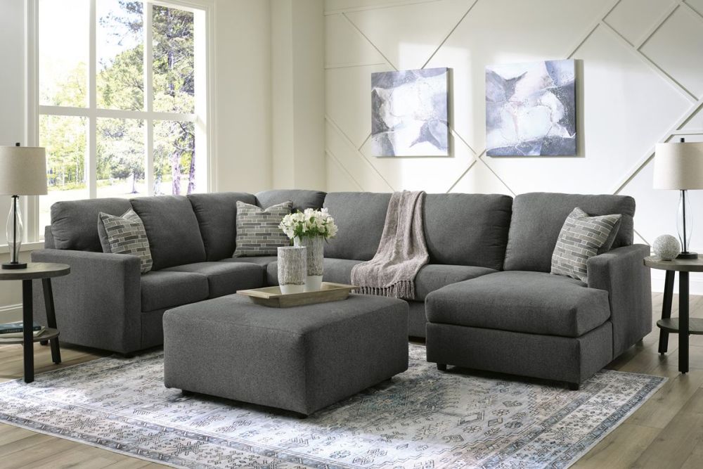 Edenfield 6 Seater RAF Chaise Corner Suite - Charcoal