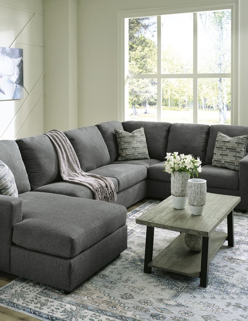 Edenfield 6 Seater Chaise Corner Suite - Charcoal
