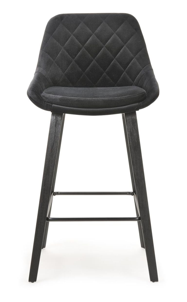 Ella Bar Stool - Black Velvet