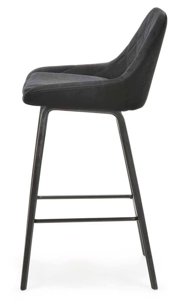 Ella Bar Stool - Black Velvet