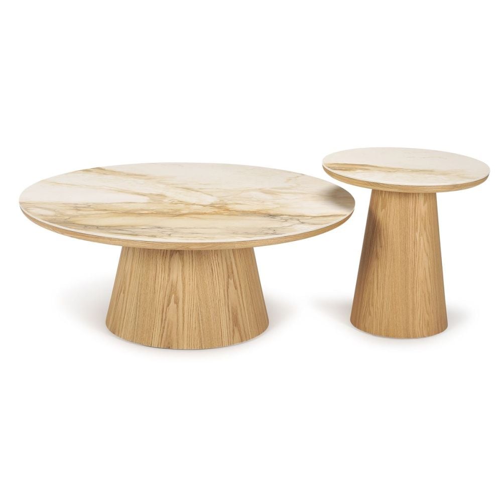 Evoke Round Lamp Table - Natural Ash