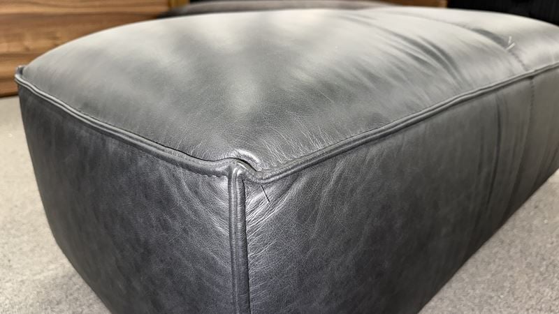 Clearance - Aspen Ottoman - Vintage Black Leather 