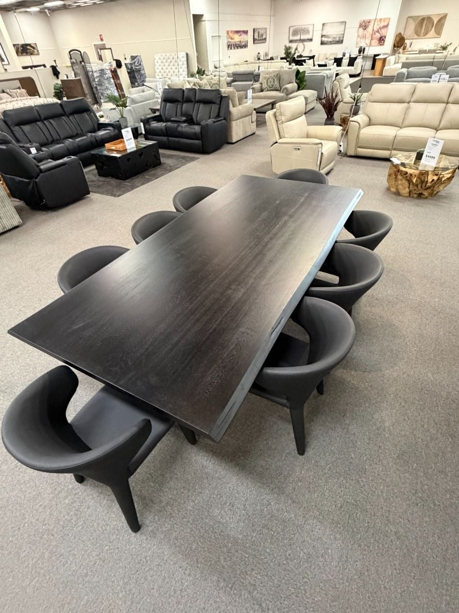 Xenia 2700 with 8x Boris Black Dining Chairs