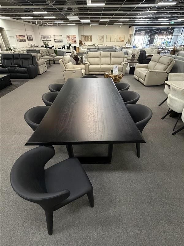 Xenia 2700 with 8x Boris Black Dining Chairs
