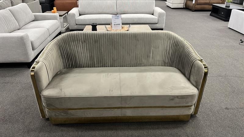 Clearance - Bellamy 2 Seater - Beige Velvet
