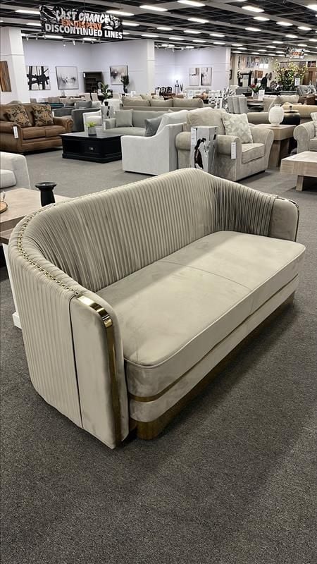 Clearance - Bellamy 2 Seater - Beige Velvet