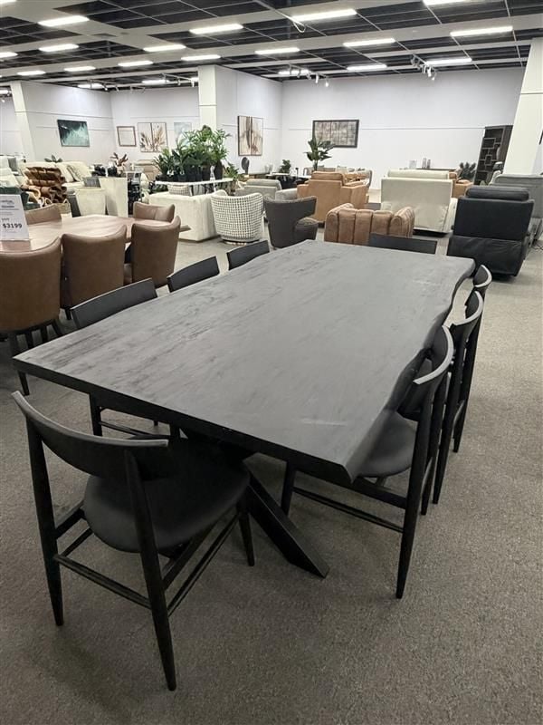 Macedon 2400 Black Dining Table + 8 Bergen Chairs