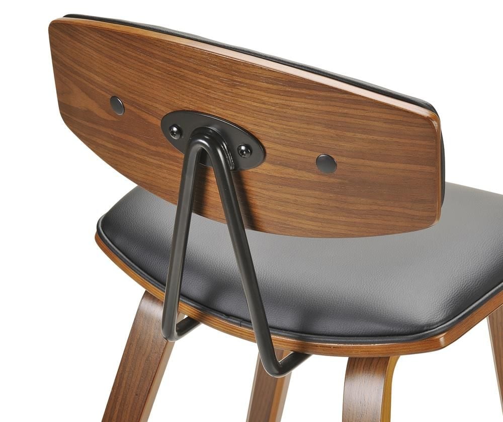 Jaxon bar Stool - Black PU - Brushed Glaze Timber
