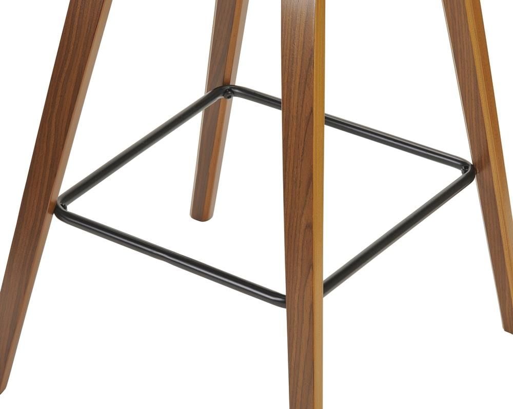Jaxon bar Stool - Black PU - Brushed Glaze Timber
