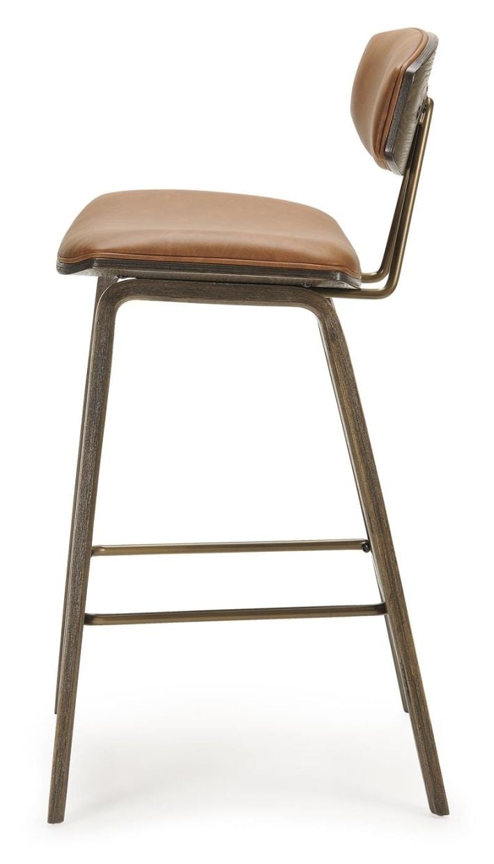 Jaxon bar Stool - Brown PU - Brushed Glaze Timber