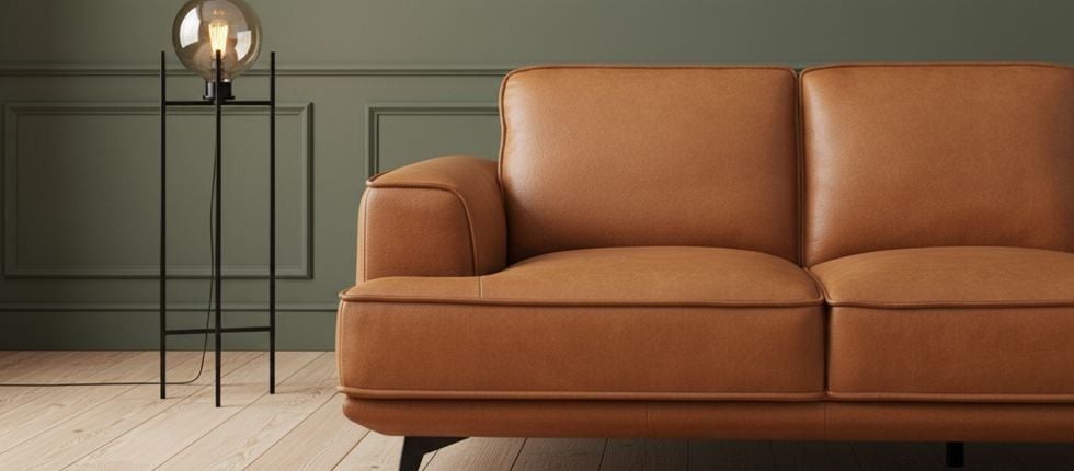 Jersey 2.5 Seater Sofa - Camel Brown Leather