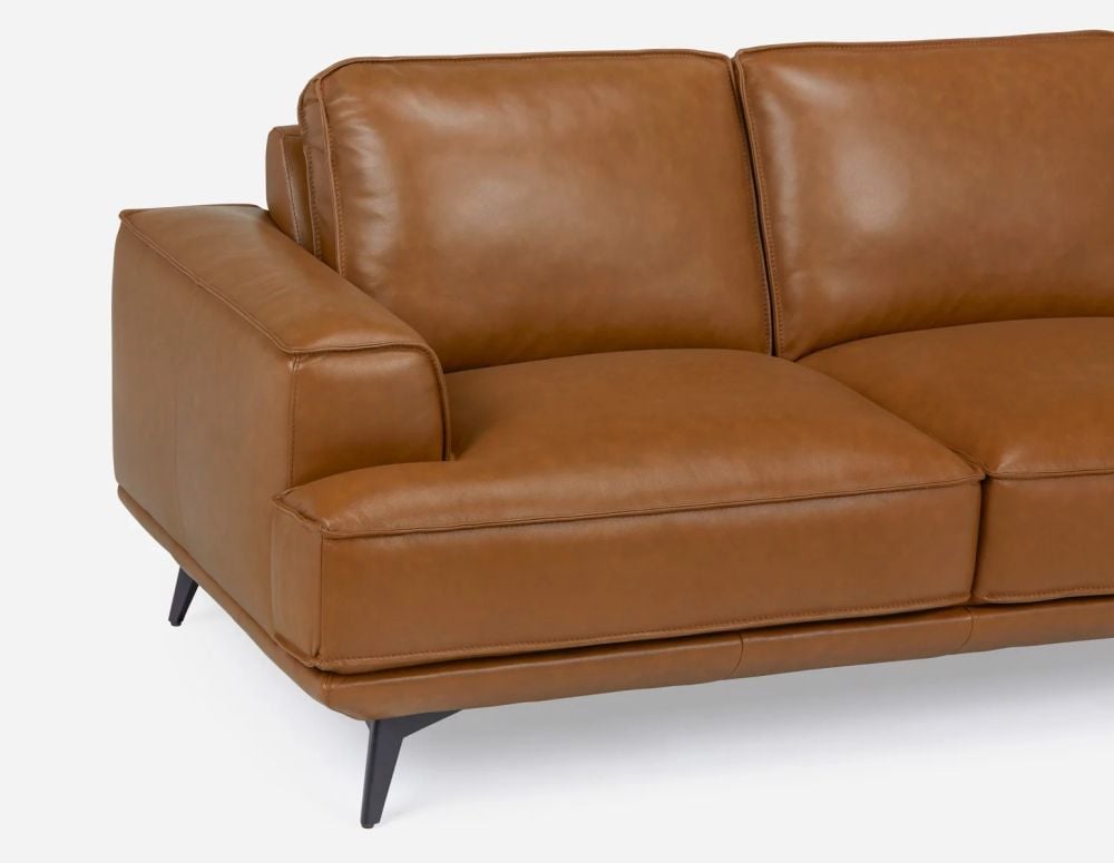 Jersey 2.5 Seater Sofa - Camel Brown Leather