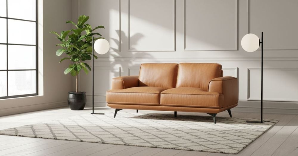 Jersey 2.5 Seater Sofa - Camel Brown Leather