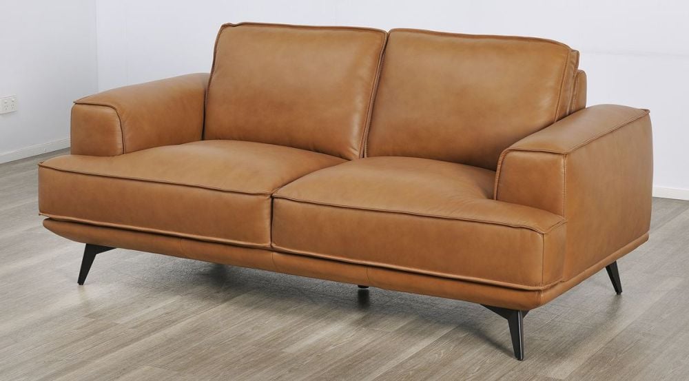 Jersey 2.5 Seater Sofa - Camel Brown Leather