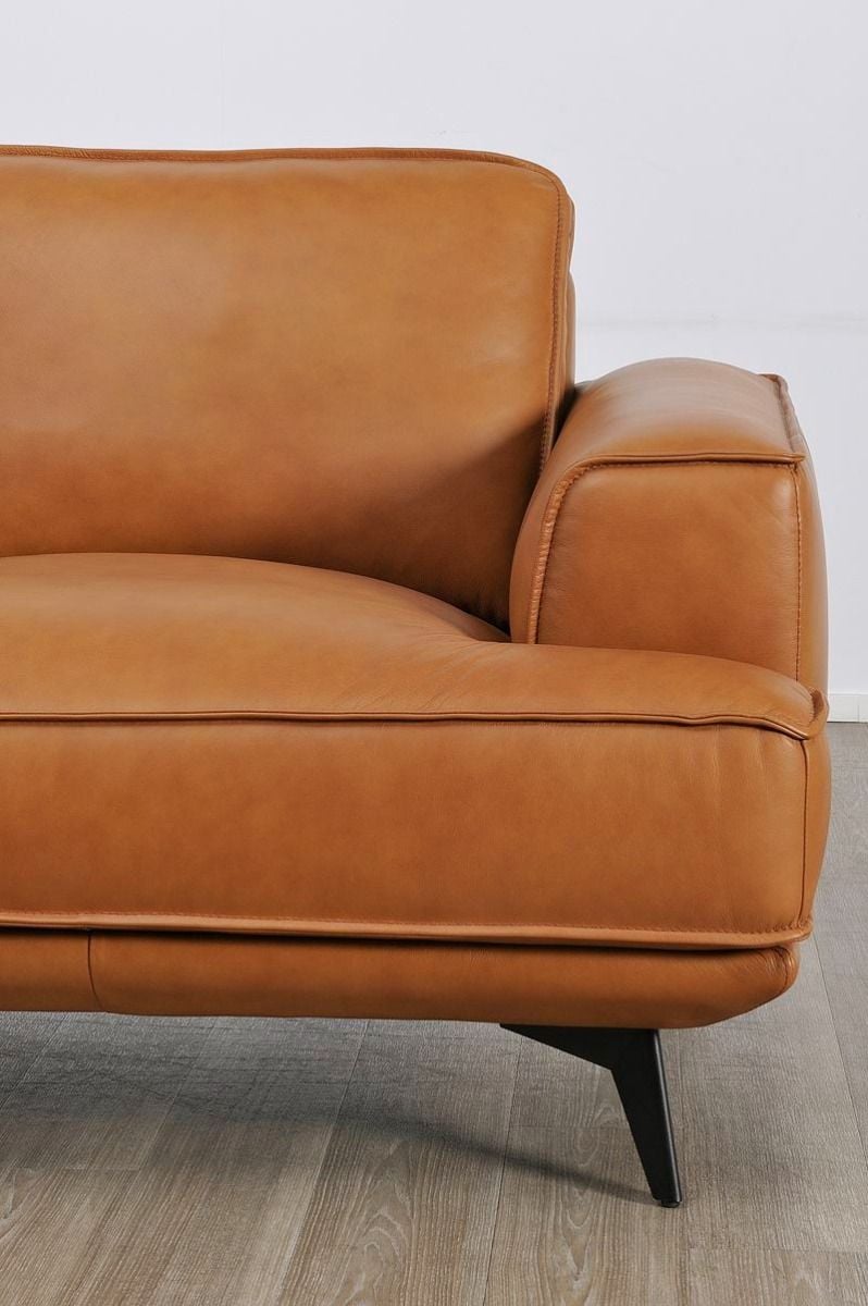 Jersey 2.5 Seater Sofa - Camel Brown Leather