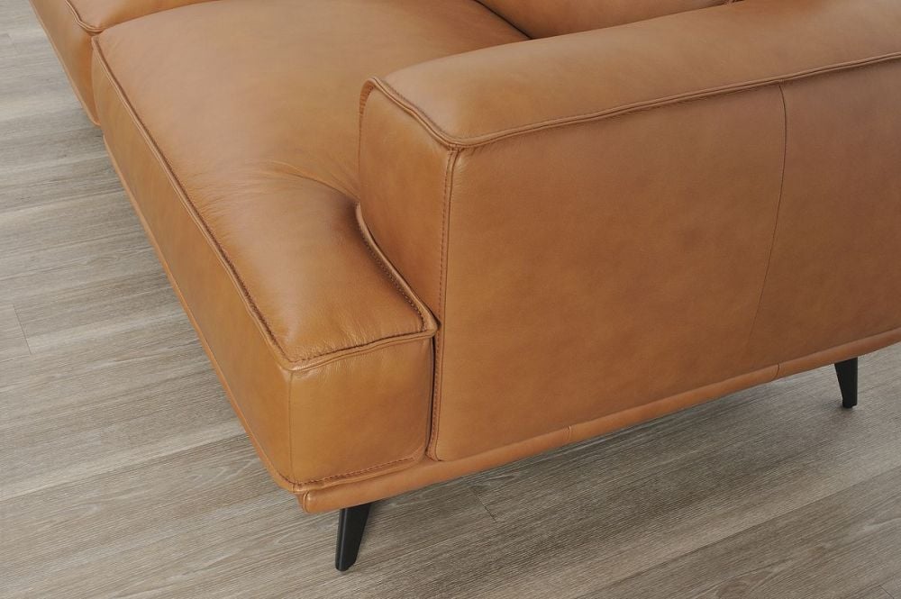Jersey 2.5 Seater Sofa - Camel Brown Leather
