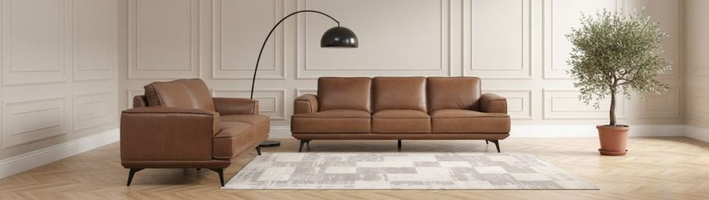 Jersey 3.5 Seater Sofa - Vintage Chocolate Leather
