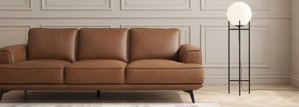 Jersey 3.5 Seater Sofa - Vintage Chocolate Leather