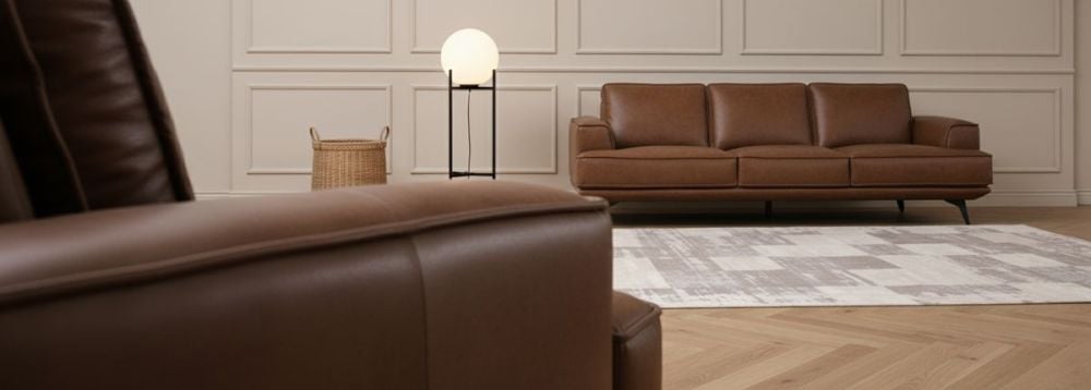 Jersey 3.5 Seater Sofa - Vintage Chocolate Leather