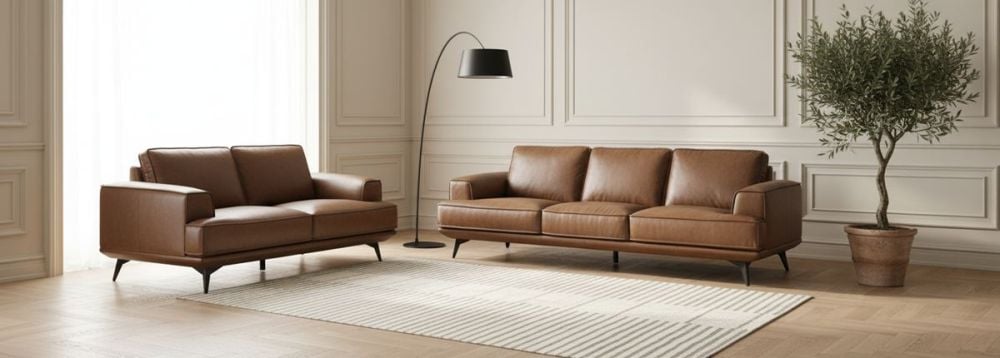 Jersey 3.5 Seater Sofa - Vintage Chocolate Leather