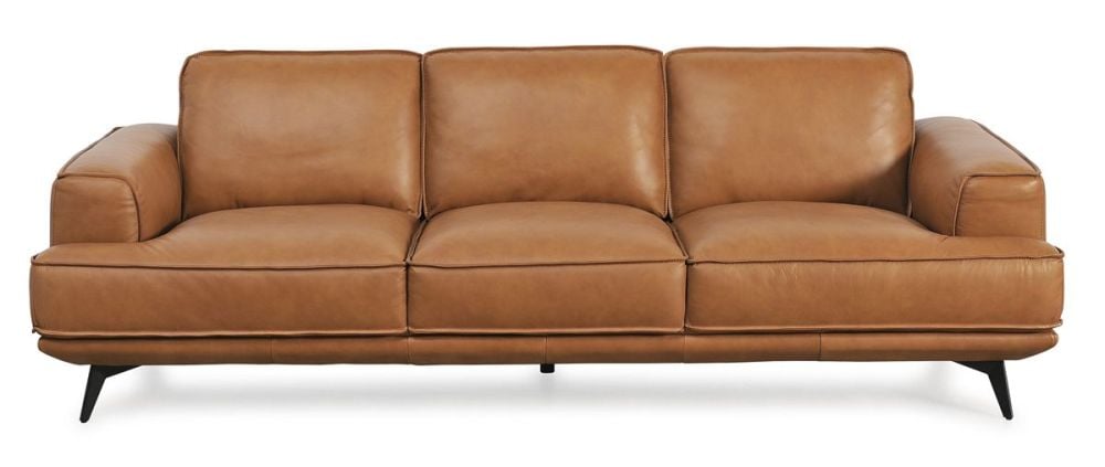 Jersey 3.5 Seater Sofa - Camel Brown Leather