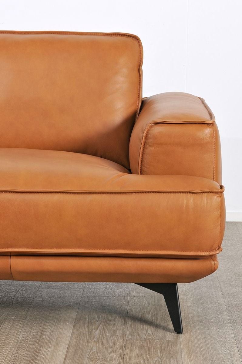 Jersey 3.5 Seater Sofa - Camel Brown Leather