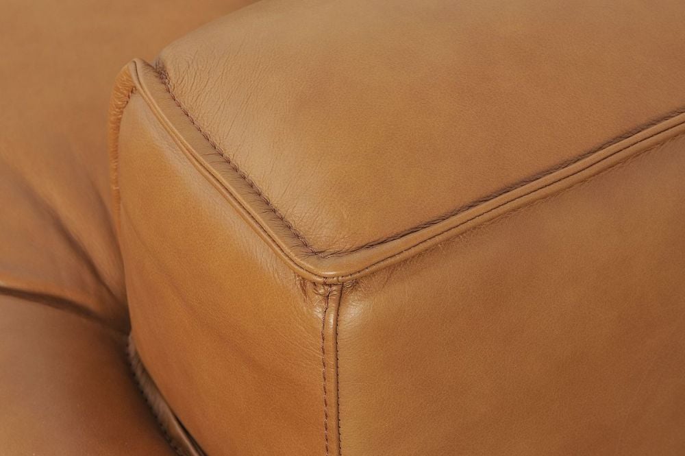 Jersey 3.5 Seater Sofa - Camel Brown Leather