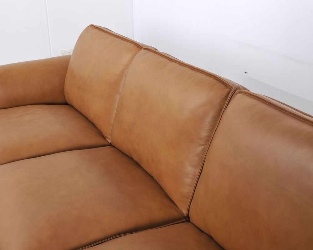 Jersey 3.5 Seater Sofa - Camel Brown Leather