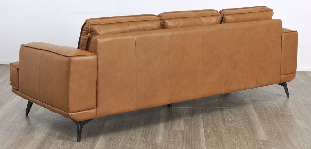 Jersey 3.5 Seater Sofa - Camel Brown Leather
