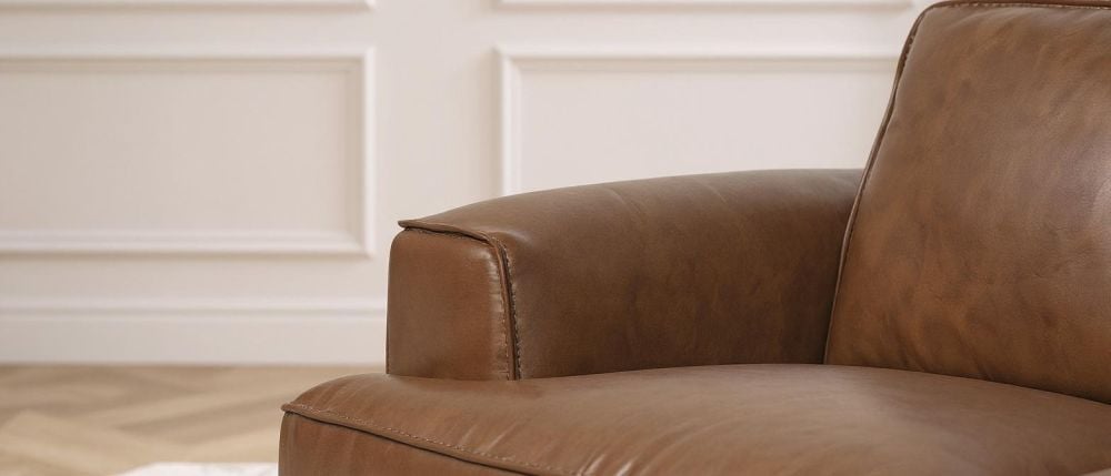 Jersey 3.5 Seater Sofa - Vintage Chocolate Leather