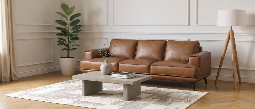Jersey 3.5 Seater Sofa - Vintage Chocolate Leather