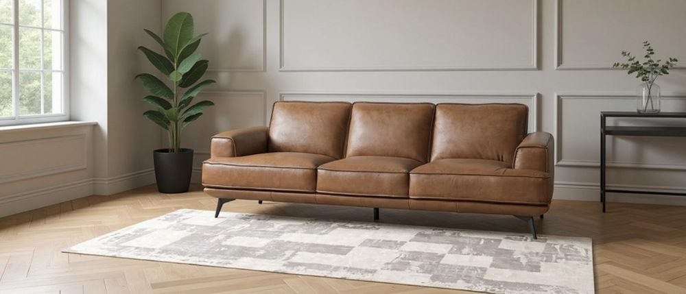 Jersey 3.5 Seater Sofa - Vintage Chocolate Leather