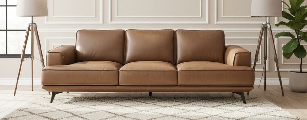 Jersey 3.5 Seater Sofa - Vintage Chocolate Leather